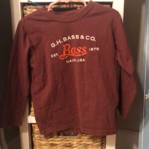 G.H. Bass & Co. Red Long Sleeve Tee Comfortable Crew Neck